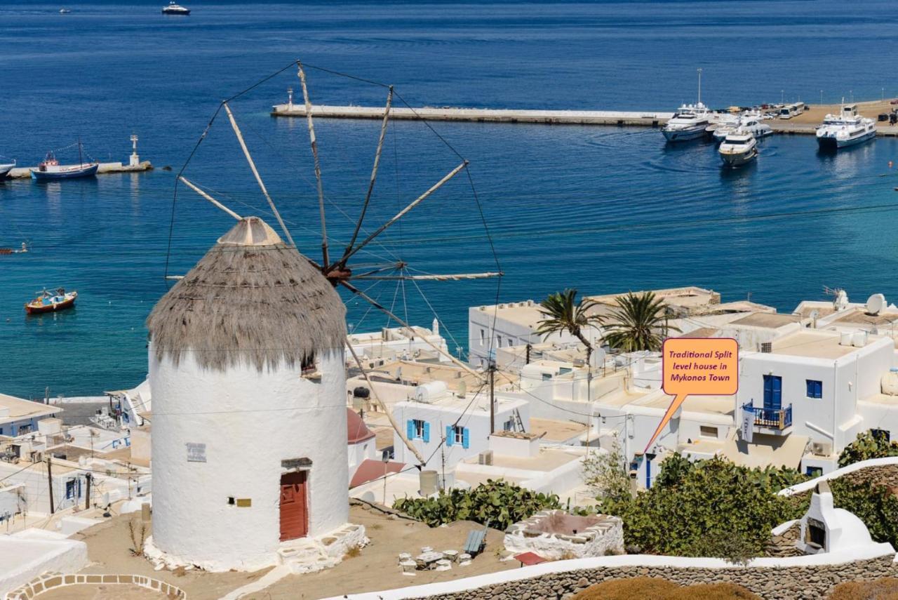 Вилла Traditional Split Level House In Mykonos Town Экстерьер фото